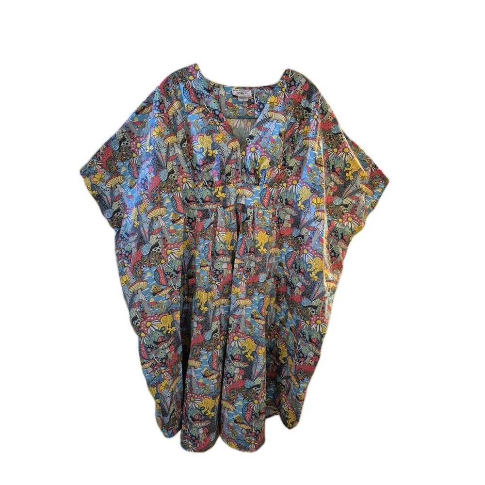 💥 New Blue Platypus Festival mushroom dress small Caftan D6